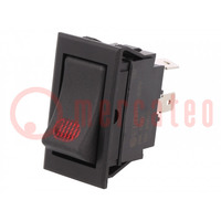 ROCKER; SPST; Pos: 2; ON-OFF; 20A/12VDC; black; LED,point; 12VDC