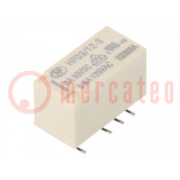 Relè: elettromagnetico; DPDT; Ubobina: 12VDC; 2A; 0,5A/125VAC; PCB