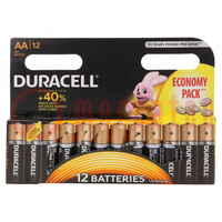 Battery: alkaline; 1.5V; AA; non-rechargeable; 12pcs; BASIC