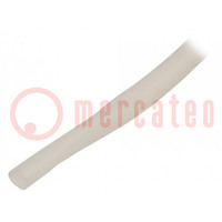 Insulating tube; silicone; natural; Øint: 10mm; Wall thick: 0.7mm