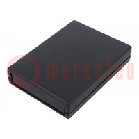 Enclosure: with panel; X: 94mm; Y: 129mm; Z: 25mm; ABS; black