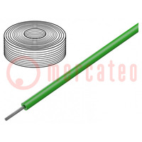 Conduttore; filo cordato; Cu; silicone; verde; 150°C; 600V; 7,5m