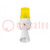 Signaller: lighting-sound; 230÷240VAC; bulb BA15D; yellow; IP43