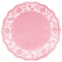 6 Tortenspitzen rund Ø 35 cm rosa. Material: Papier. Farbe: rosa