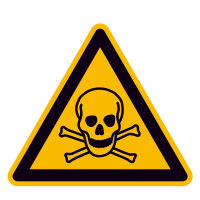 Warnung vor giftigen Stoffen Warnschild auf Bogen, Folienetik, gestanzt,2,50cm DIN EN ISO 7010 W016 ASR A1.3 W016