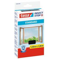 tesa Insect Stop Standard Mückennetz für Fenster, Maße (LxB): 1,5 x 1,8 m Version: 01 - anthrazit