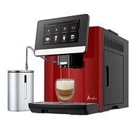 ACOPINO CAFETERA AUTOMÁTICA BARLETTA, GRAN PANTALLA A COLOR, CON SISTEMA DE LECHE PARA UN DISFRUTE PERFECTO DEL CAFÉ (ROJO)