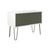 MultiRange Sideboard, weiß, Schiebetüren aus Stahl, 4 Stahlfüße, Maße: H 752 x B 1000 x T 450 mm, Farbe: weiß/olivgrün