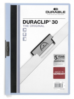 Durable Duraclip 30 stofklepmap Lichtblauw, Transparant PVC