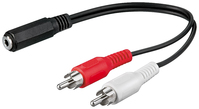 Goobay 50092 Audio-Kabel 0,2 m 3.5mm 2 x RCA Schwarz, Rot, Weiß