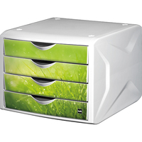 Helit H6129650 organizador para cajón de escritorio Plástico Verde, Blanco