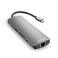 Sharkoon USB 3.0 Type C Combo Adapter csatlakozókártya/illesztő HDMI, RJ-45, USB 3.2 Gen 1 (3.1 Gen 1)