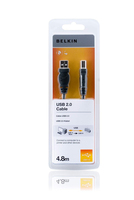 Belkin F3U154CP4.8M USB kábel 4,8 M USB 2.0 USB A USB B Fekete