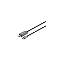 Manhattan 354851 video átalakító kábel 3 M USB C-típus DisplayPort Fekete, Ezüst