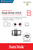 SanDisk Ultra Dual m3.0 USB flash meghajtó 64 GB USB Type-A / Micro-USB 3.2 Gen 1 (3.1 Gen 1) Fekete, Ezüst, Átlátszó