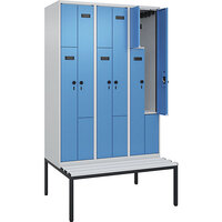 Vestiaire à portes en Z Evolo PLUS avec banc