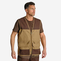 Hunting Multipocket Gilet 500 Reinforced Brown - M