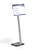 Durable INFO SIGN Aluminium Display Panel Info Floor Stand A3 | 1.25m | Silver