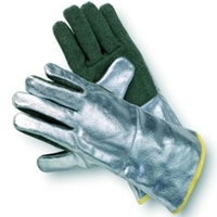 5-Finger Hitzeschutz-HS, Preox-Aramid/ALU-Besch. H125A238-W2, Gr. 10, L 38 cm, 1000°C/600°C