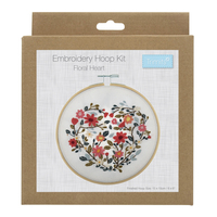 Embroidery Kit with Hoop: Floral Heart