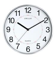 Unilux Clock Aria 280mm Diameter Metal Grey Rim 400094280