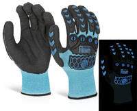 GLOVEZILLA GLOW IN THE DARK FOAM NITRILE GLOVE BLUE LGE