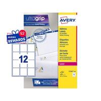 Avery Laser Address Label 63.5x72mm 12 Per A4 Sheet White (Pack 3000 Labels)