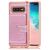 NALIA Schutz Handyhülle für Samsung Galaxy S10 Plus, Spiegel Kunst Leder Handy Tasche Pink