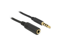 Verlängerungskabel Audio Klinke 3,5 mm Stecker an Buchse IPhone 4 Pin, schwarz, 0,5m, Delock® [84716
