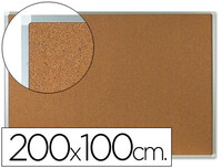 Pizarra corcho q-connect marco de aluminio 200x100 cm extra corcho 5 mm