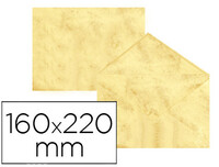 Sobre Fantasia Marmoleado Amarillo 160X220 mm 90 Gr Paquete de 25