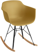 Schaukelstuhl Emeo mit Armlehne; 69x58x82.5 cm (BxTxH); Sitz senf, Gestell