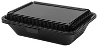 Mehrweg-Behälter Eco-Takeout® 1 Fach; 23.5x17x7 cm (LxBxH); schwarz; rechteckig;