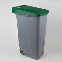 Mülltonne 110 Liter mit Deckel 420 x 570 x 880 mm Kunststoff grün