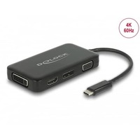 Adapter USB Type-C™ Stecker > VGA / HDMI / DVI / DisplayPort Buchse schwarz DELOCK 277696