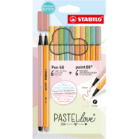 Filzstift / Fineliner Pen 68 / point 88 Etui Pastellove VE=12 Stiften 6 Farben