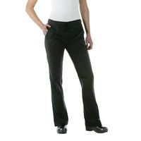 Chef Works Women's Executive Chef Trousers in Black Polycotton with Pockets - S