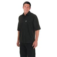 Chef Works Unisex Cool Vent Chefs Shirt in Black - Polycotton - Short Sleeve - M