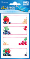 Marmeladen-Etiketten, Papier, Erdbeeren, Johannisbeeren, bunt, 12 Aufkleber