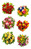 Blumenaufkleber, Papier, Blumensträuße, bunt, 12 Aufkleber