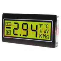Voltmètre; numérique,de montage; -200÷200mV; sur panneau; LCD