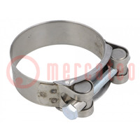 T-bolt clamp; W: 22mm; Clamping: 56÷59mm; chrome steel AISI 430; S