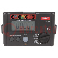 Medidor: resistencia a tierra; LCD; 10mΩ÷40Ω,400Ω,4kΩ; UT-L35