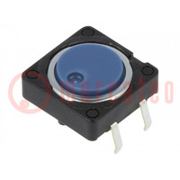 Microswitch TACT; SPST; Pos: 2; 0.05A/12VDC; THT; 0.7N; 12x12x3.5mm