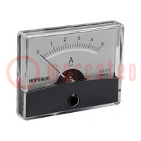 Ampermérő; panelre; I DC: 0÷5A; Osztály: 2,5; 60x47mm