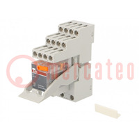 Relay: interface; 4PDT; Ucoil: 230VAC; for DIN rail mounting