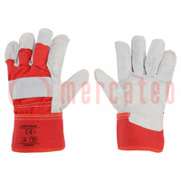 Protective gloves; Size: 10; red-white; furlined