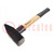 Hammer; 400mm; 2kg; wood (hickory); Application: metalworks