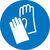 Znak nakazu, folia, „Nakaz stosowania ochrony rąk”, średn.100mm