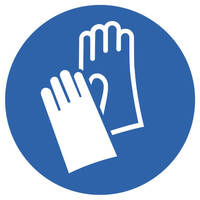 Schutzhandschuhe benutzen Gebotsschild, selbstkl. Folie, Größe 10cm DIN EN ISO 7010 M009 ASR A1.3 M009